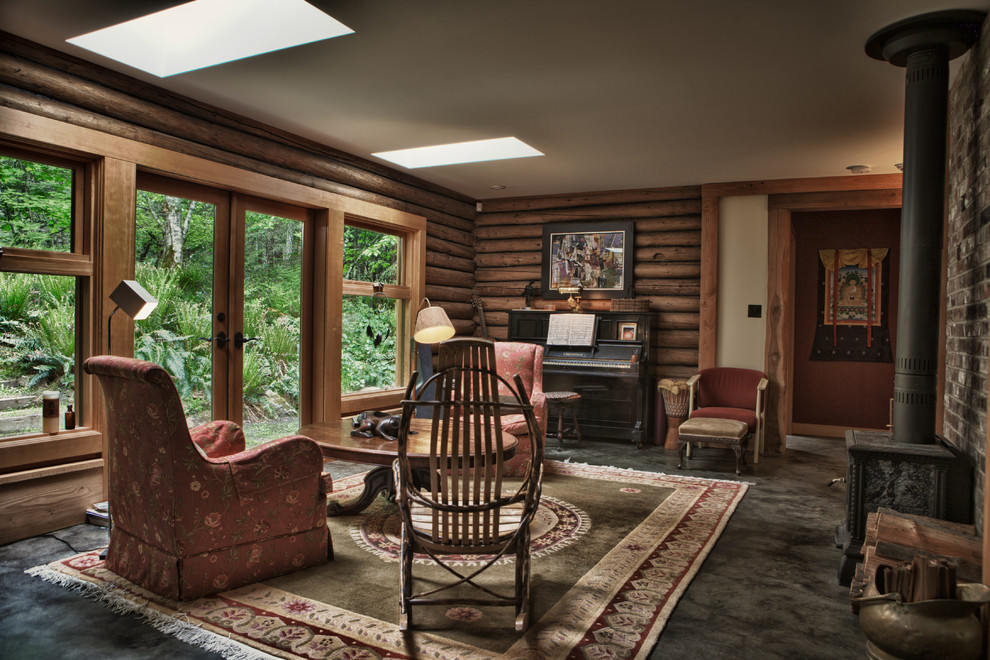 Log Cabin Renovation Gabriola Island Getaway Traditional Living