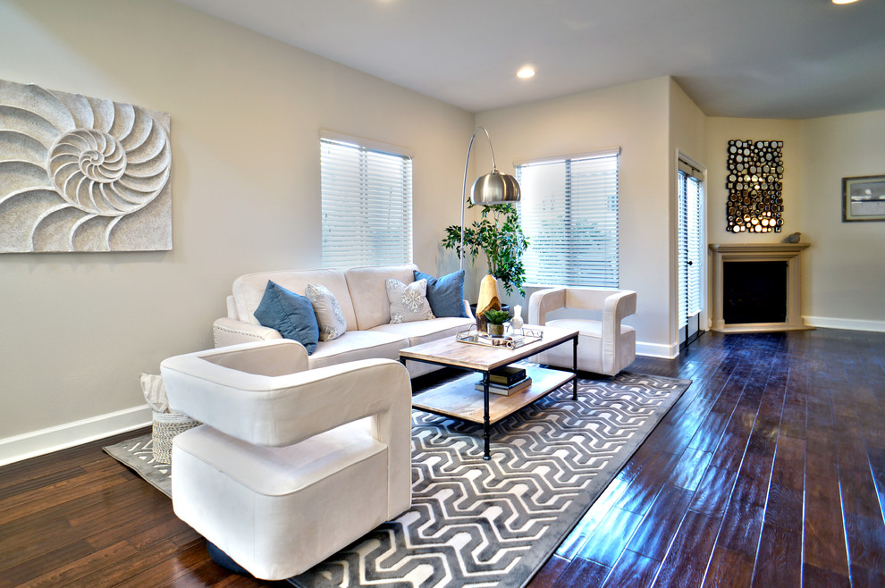 Example of a beach style living room design in Atlanta