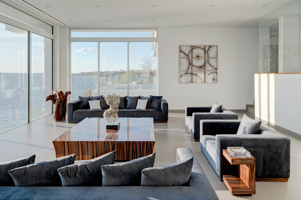 Long Island Residence Contemporary Living Room New York by