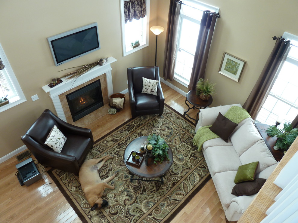 Cottage living room photo in Manchester
