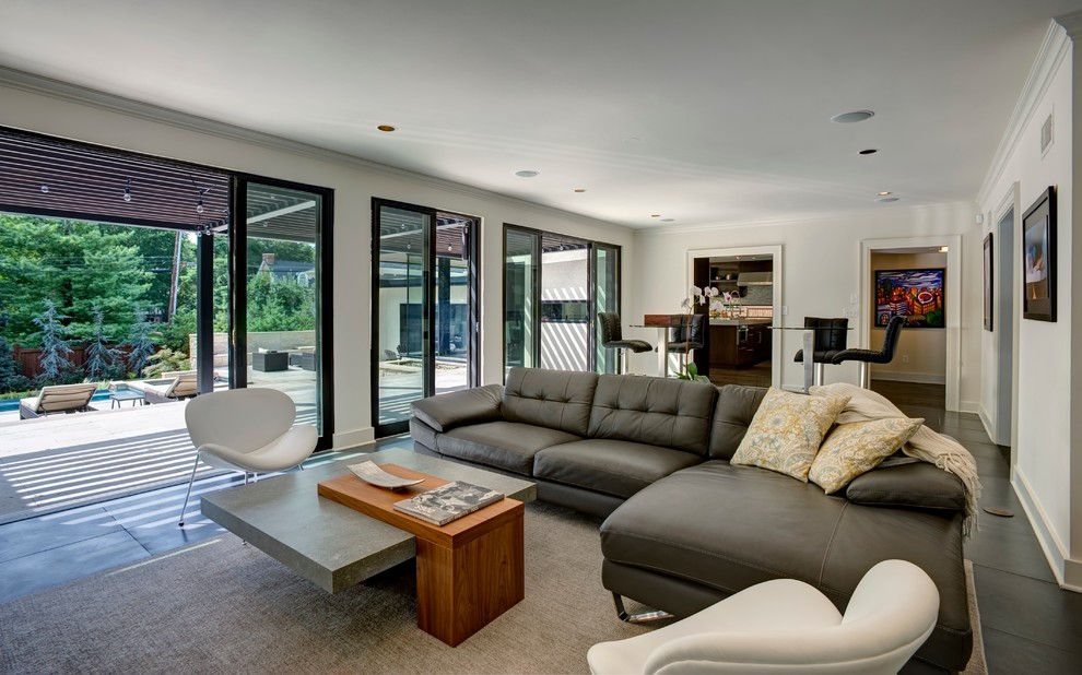 Photo of a contemporary formal enclosed living room in Kansas City.