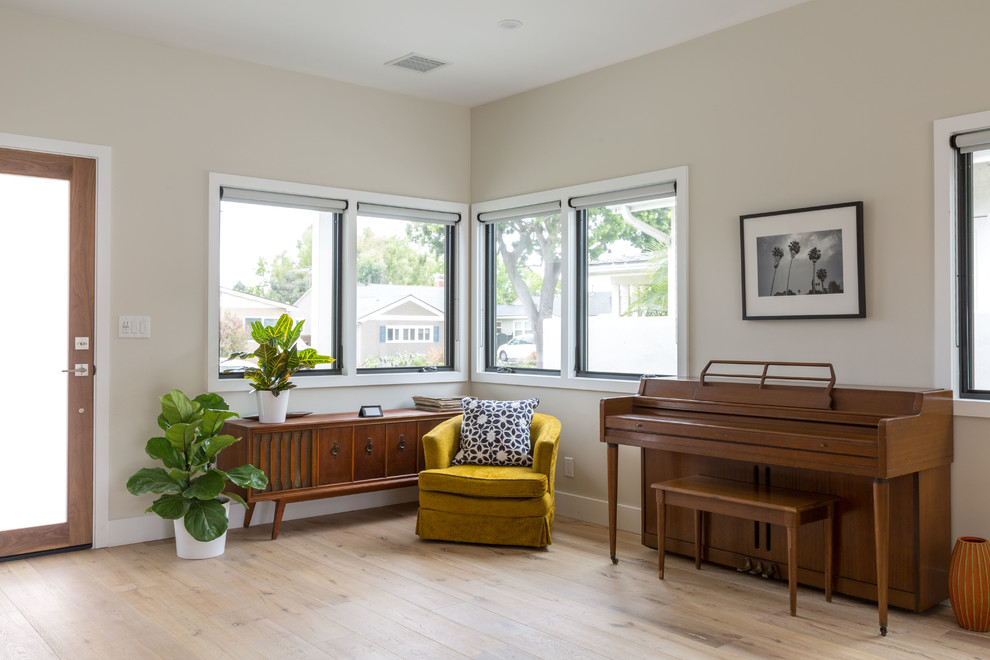 Los Altos Open Plan Entryway Contemporary Living Room Los