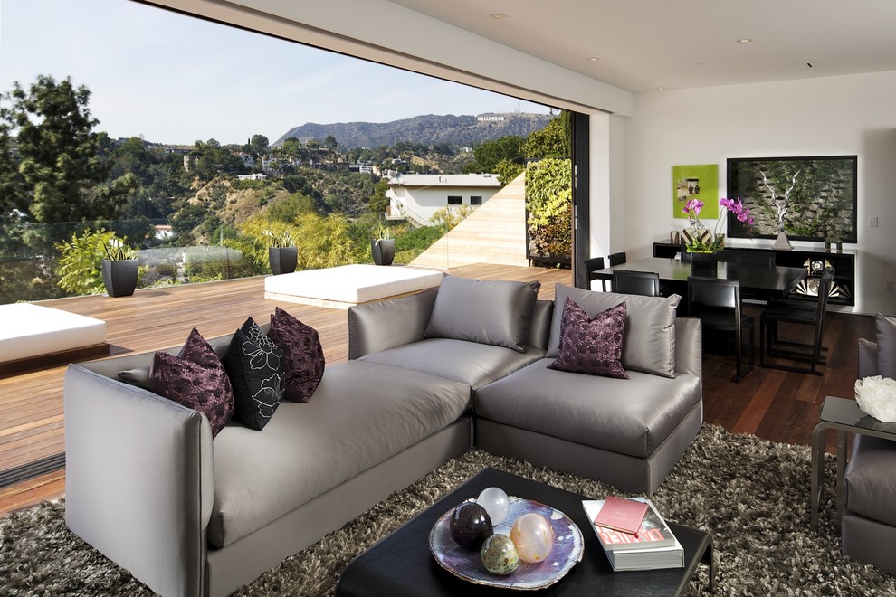 Inspiration for a contemporary open plan living room in Los Angeles.