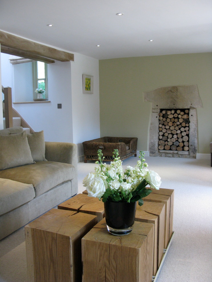 This is an example of a farmhouse living room in Manchester.