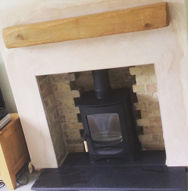 Lovely traditional fireplace opening, we exposed the original brick