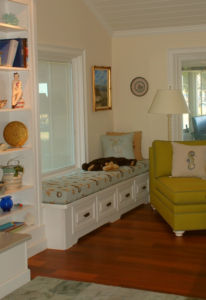 Photo of a coastal living room in Atlanta.