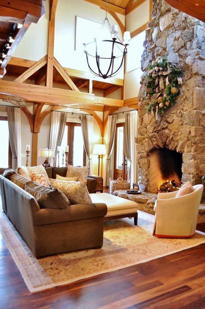 Design ideas for a rustic living room in Other.
