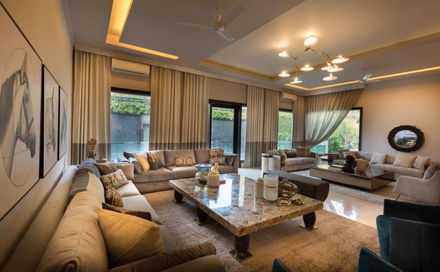 Luxurious Home Lighting Project in Delhi - Modern - Living Room - Delhi ...