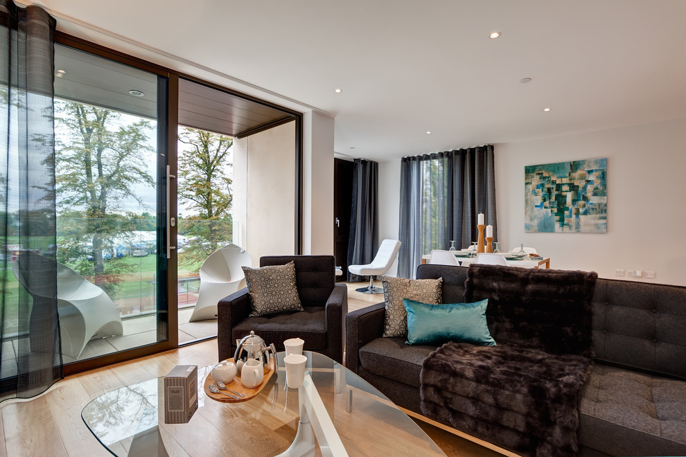 Contemporary living room in Cambridgeshire.