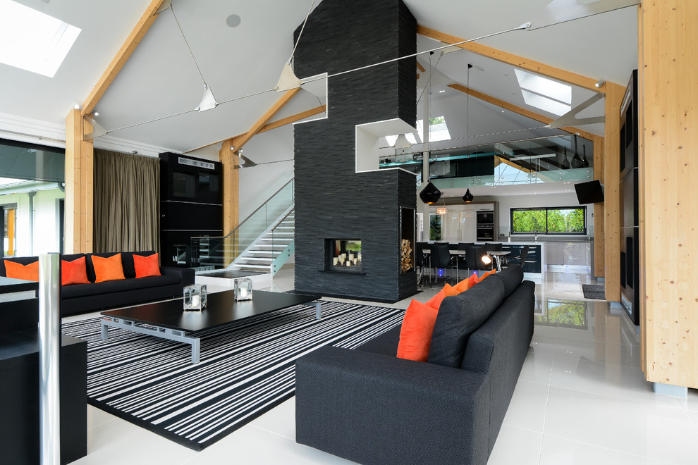 Photo of a contemporary living room in Channel Islands.