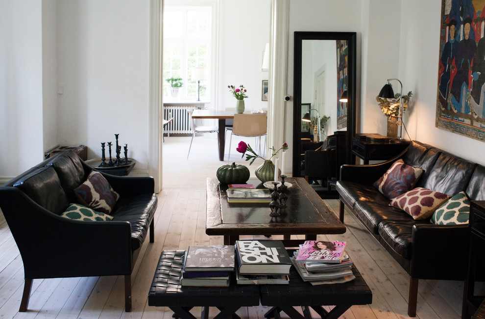 Transitional living room photo in Copenhagen