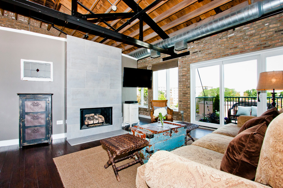 Inspiration for an industrial living room remodel