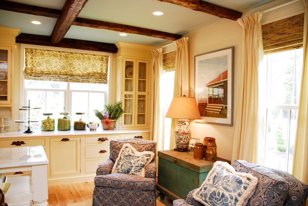 Inspiration for a timeless living room remodel in Portland Maine