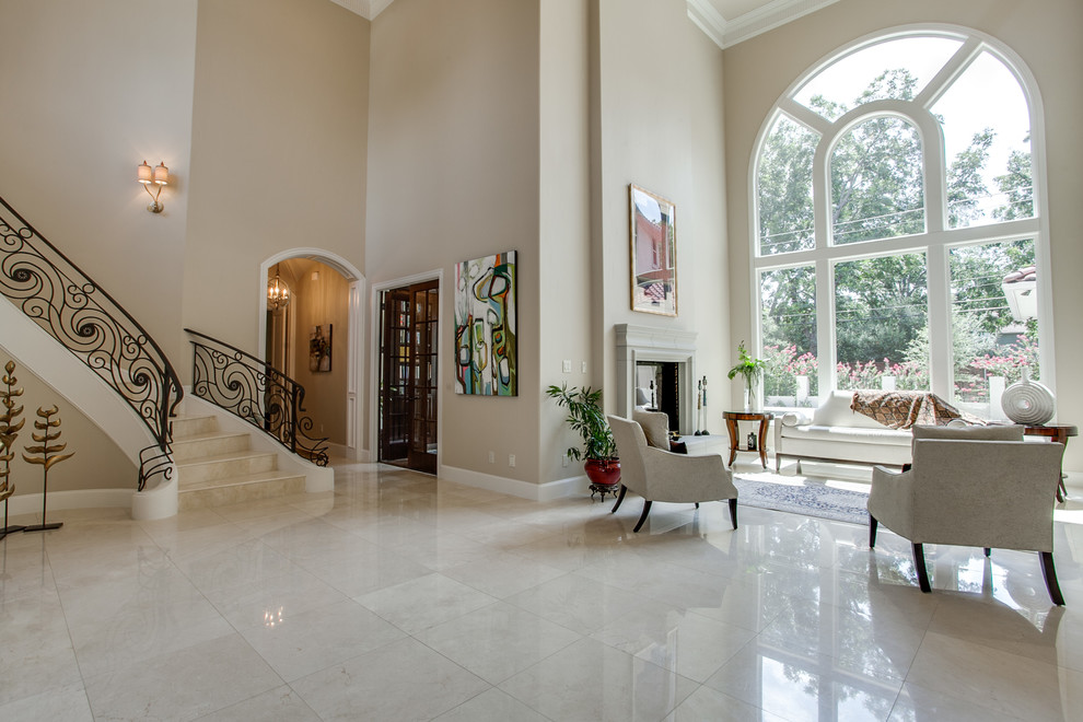 This is an example of a mediterranean living room in Dallas.