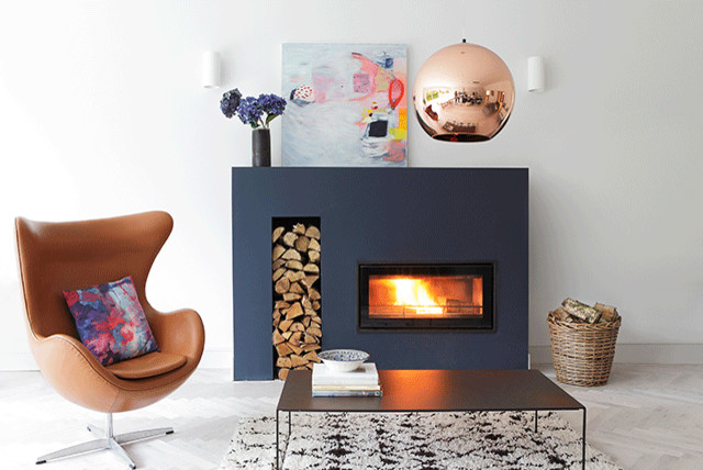 Design ideas for a contemporary living room in Dublin.