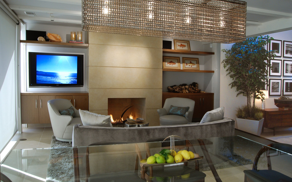 Inspiration for a coastal living room in Los Angeles.