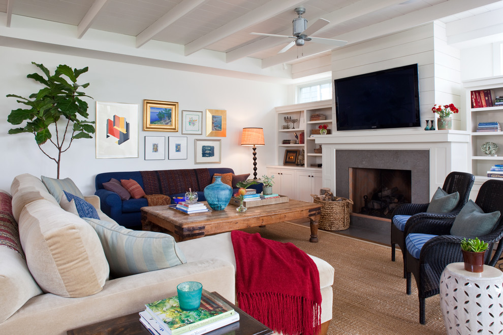 Inspiration for a coastal living room remodel in Los Angeles
