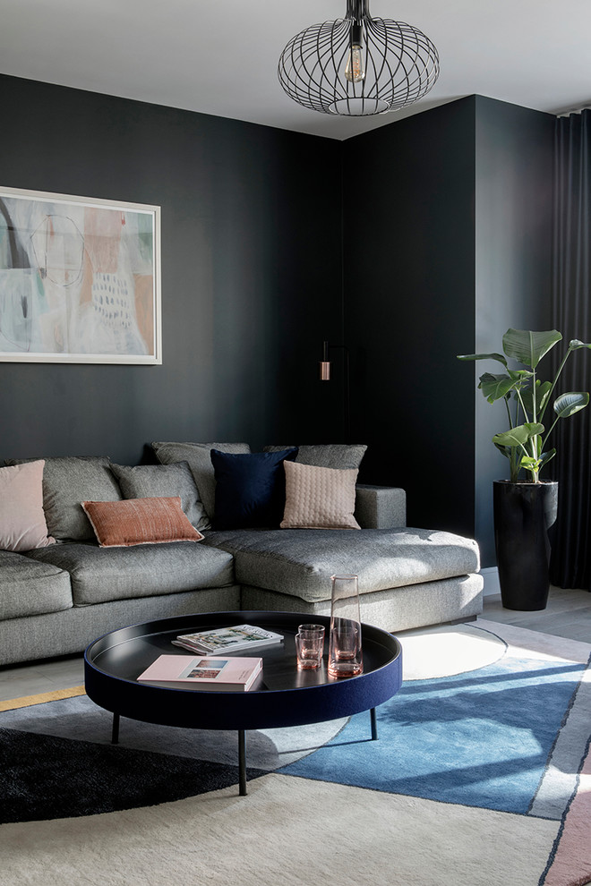 Design ideas for a contemporary living room in Dublin.