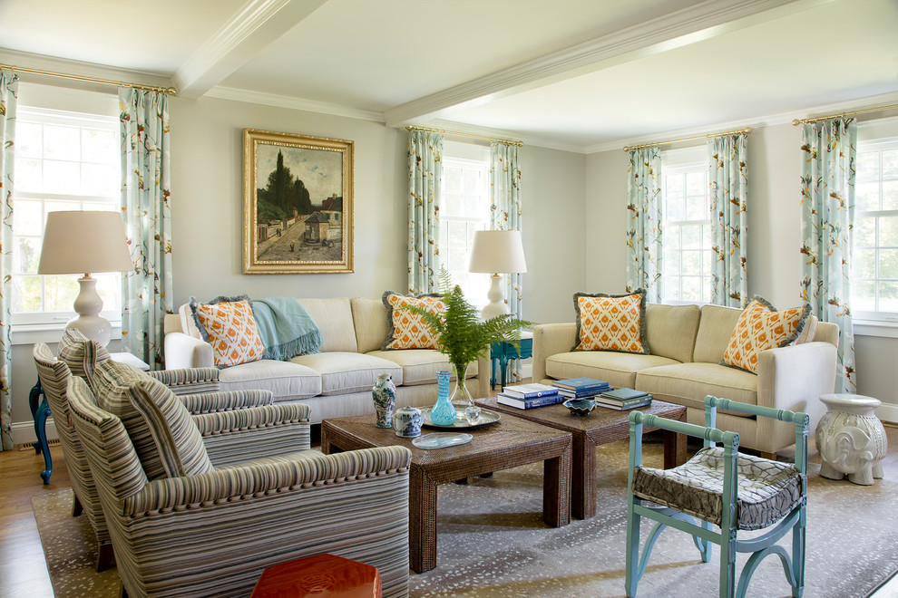 Marion Summer House - Beach Style - Living Room - Boston - by Emily ...