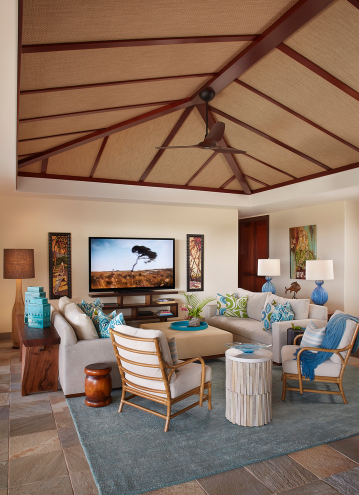 Mauna Lani Magic Beach Style Living Room Hawaii by Henderson