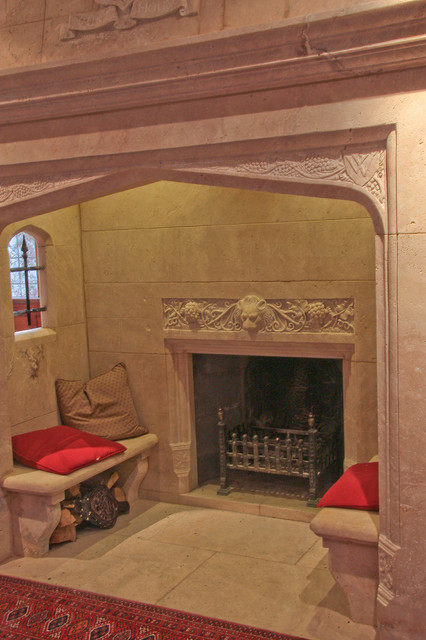 Medieval Stone Walk In Fireplace - Eclectic - Living Room - by After