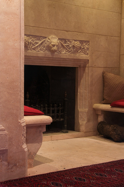 Medieval Stone Walk In Fireplace - Eclectic - Living Room - by After