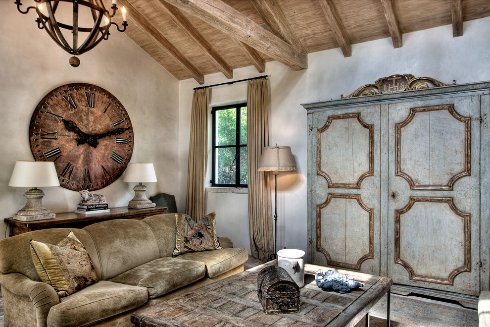Tuscan living room photo in Houston