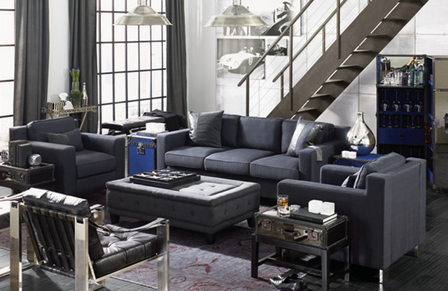 Men's Living Room - Contemporary - Living Room - New York - by Zin Home |  Houzz UK