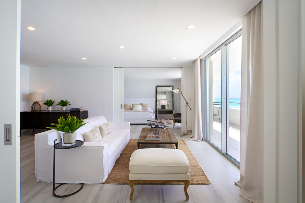 MIAMI BEACH Beach Style Living Room Miami by Azienda Interiors