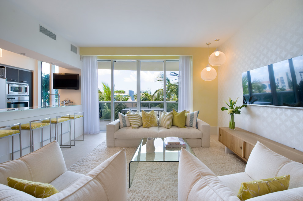 Miami Beach, Florida Condo Contemporary Living Room Miami by Denizen Design Houzz