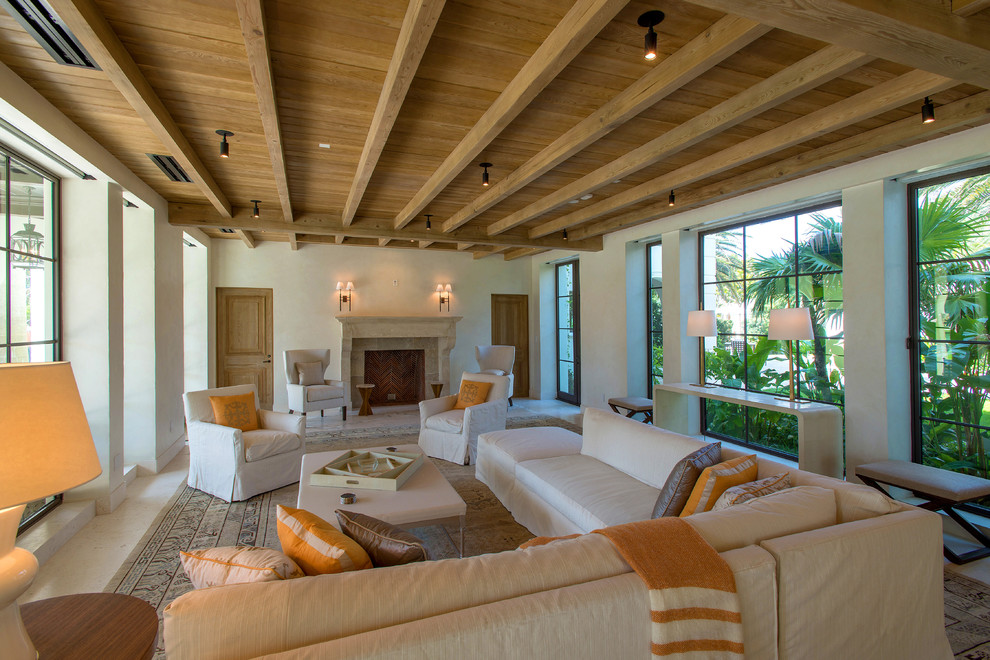 Tuscan living room photo in Miami