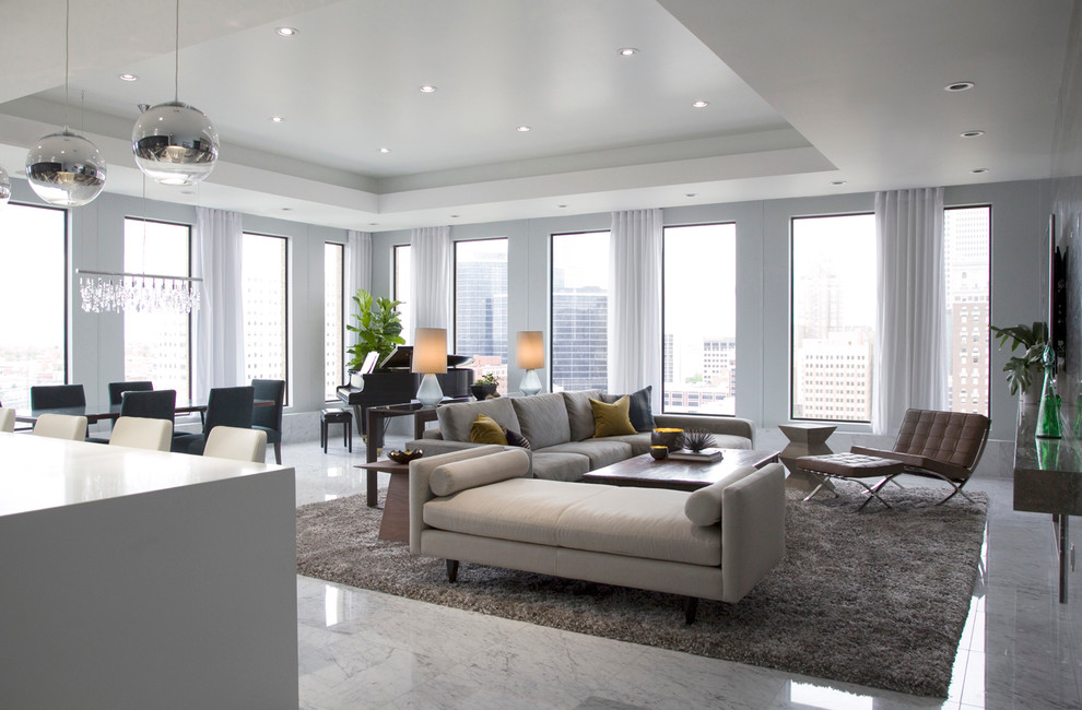 MidCentury Downtown Condo Contemporary Living Room San Francisco