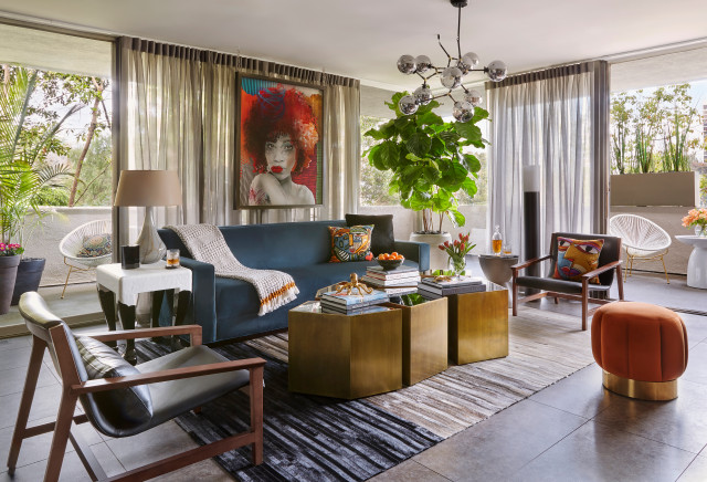 Mid century glam living room deals