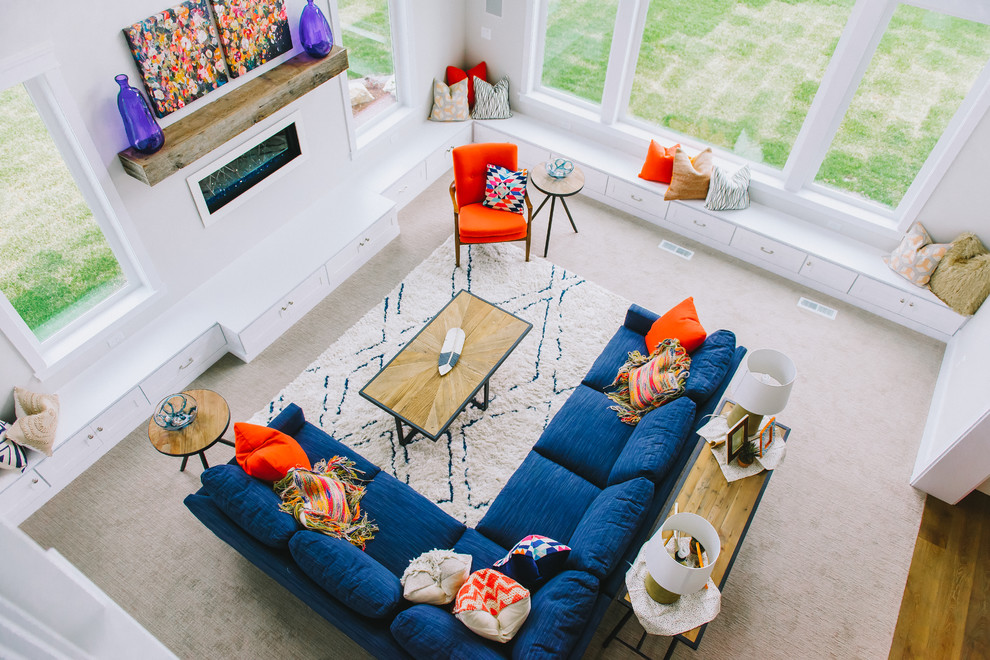 Design ideas for a midcentury living room in Salt Lake City.
