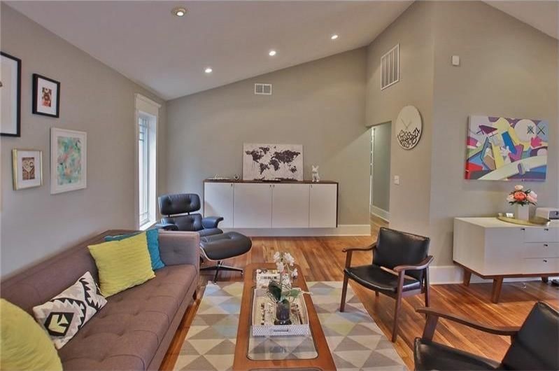 Mid-Century Modern Craftsman - Transitional - Living Room - Atlanta ...