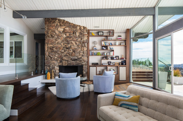 Mid century modern meets Transitional design in La Canada Flintridge -  Midcentury - Living Room - Los Angeles - by Metropolis Drafting and  Construction Inc | Houzz