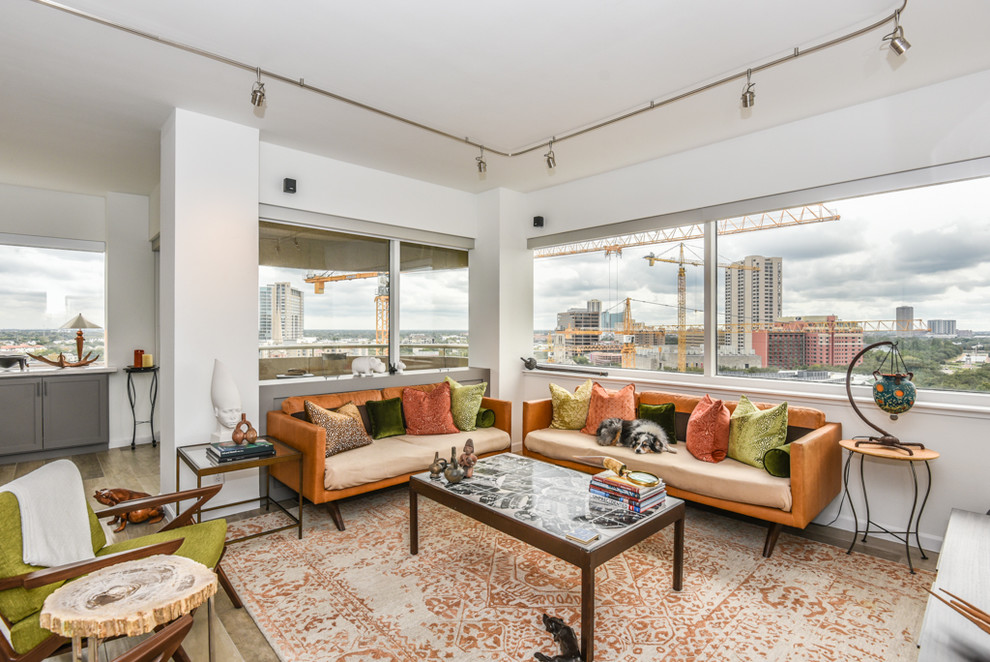 Mid Century Modern Update of HighRise Condo in Houston's Museum