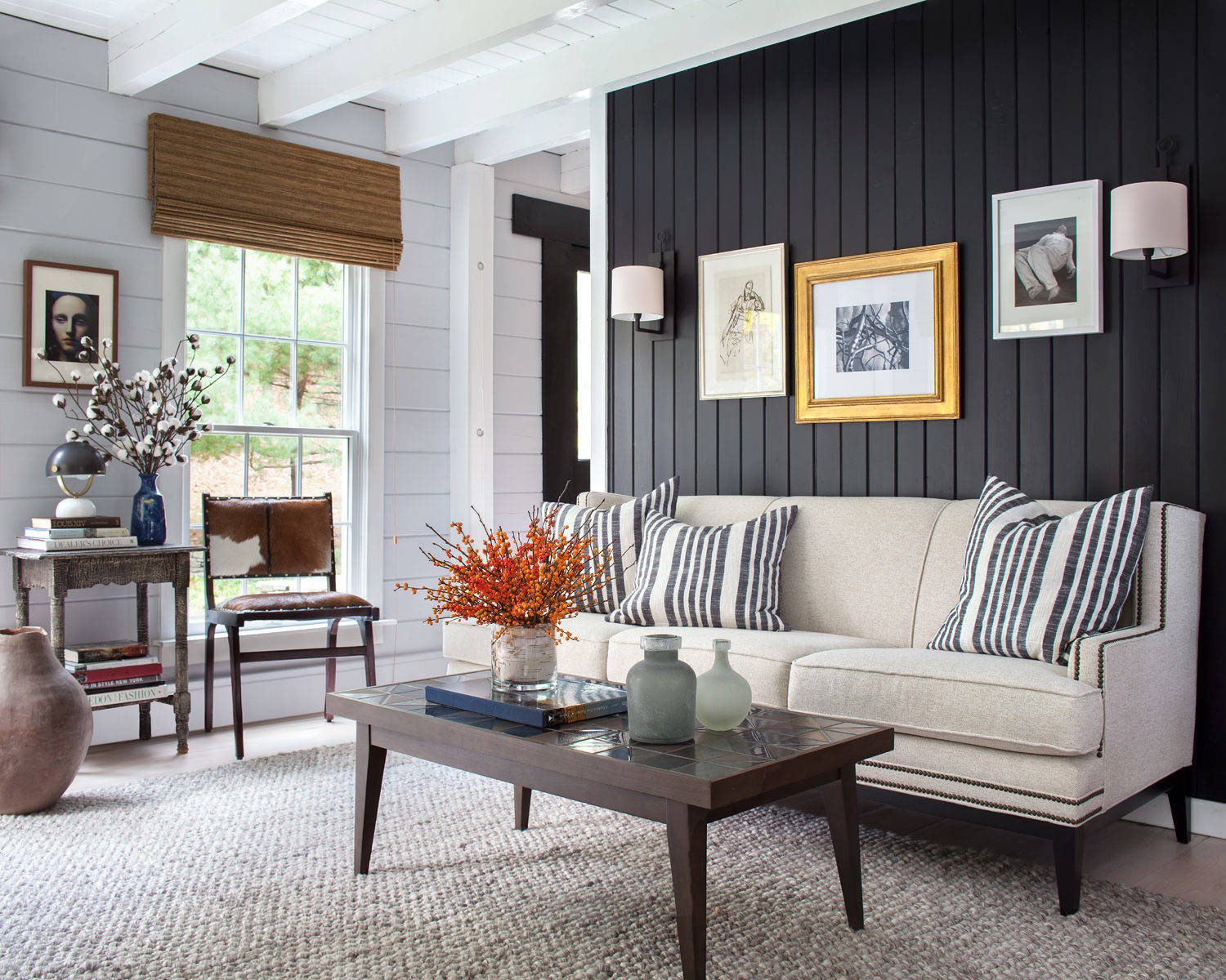On Trend 75 Living Room With Black Walls Pictures Ideas August 2021 Houzz
