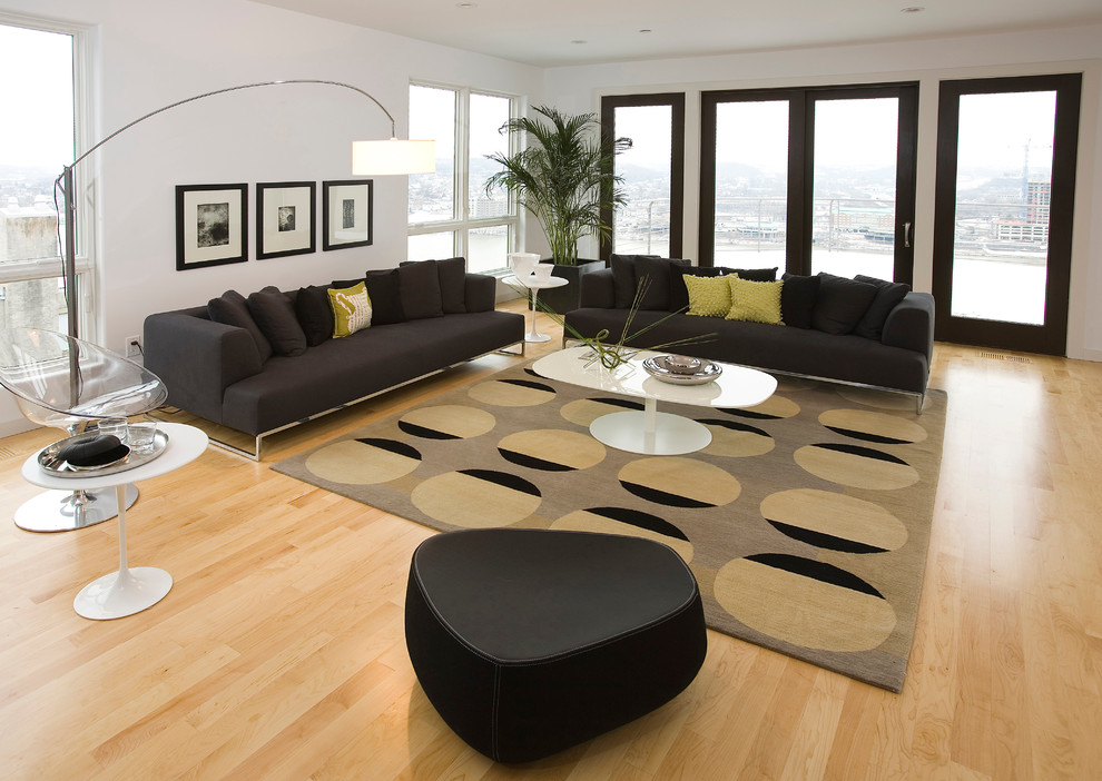 Contemporary living room in Cincinnati.