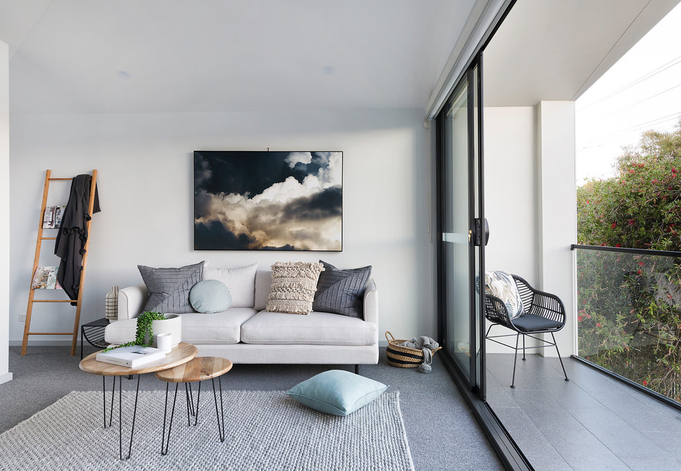 Inspiration for a contemporary living room remodel in Melbourne