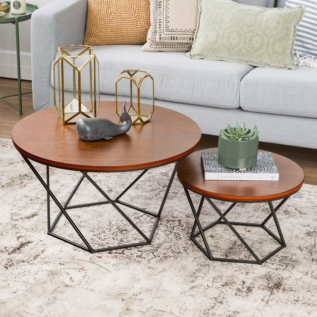 Modern Bohemian Geometric Glass Nesting Coffee Table Set Glass Gold Modern Living Room By Walker Edison Furniture Company Houzz Uk