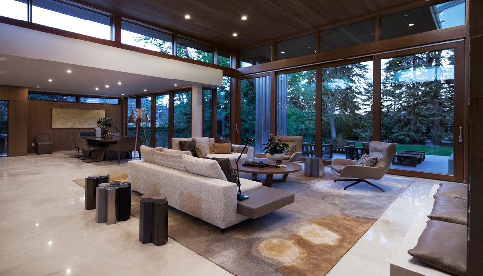Inspiration for a contemporary living room in Calgary.