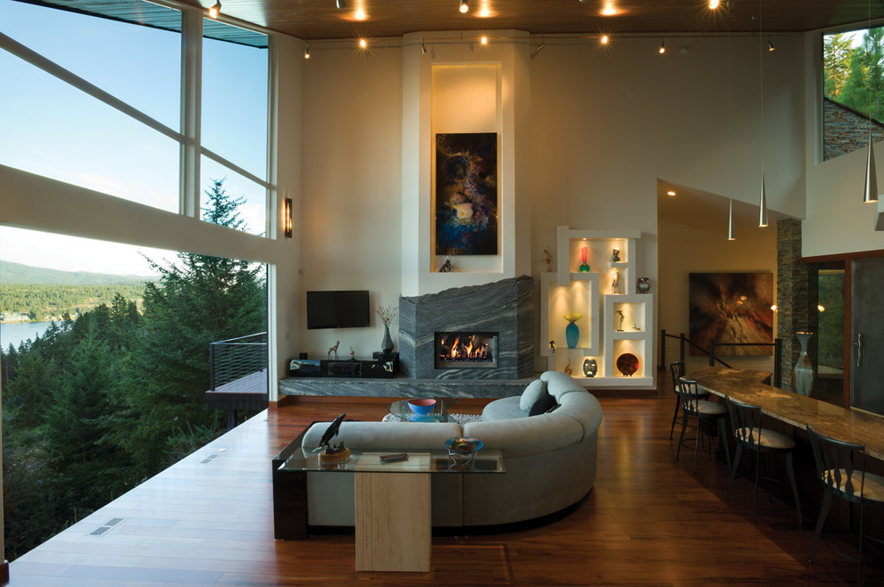 Living room - contemporary living room idea in Seattle