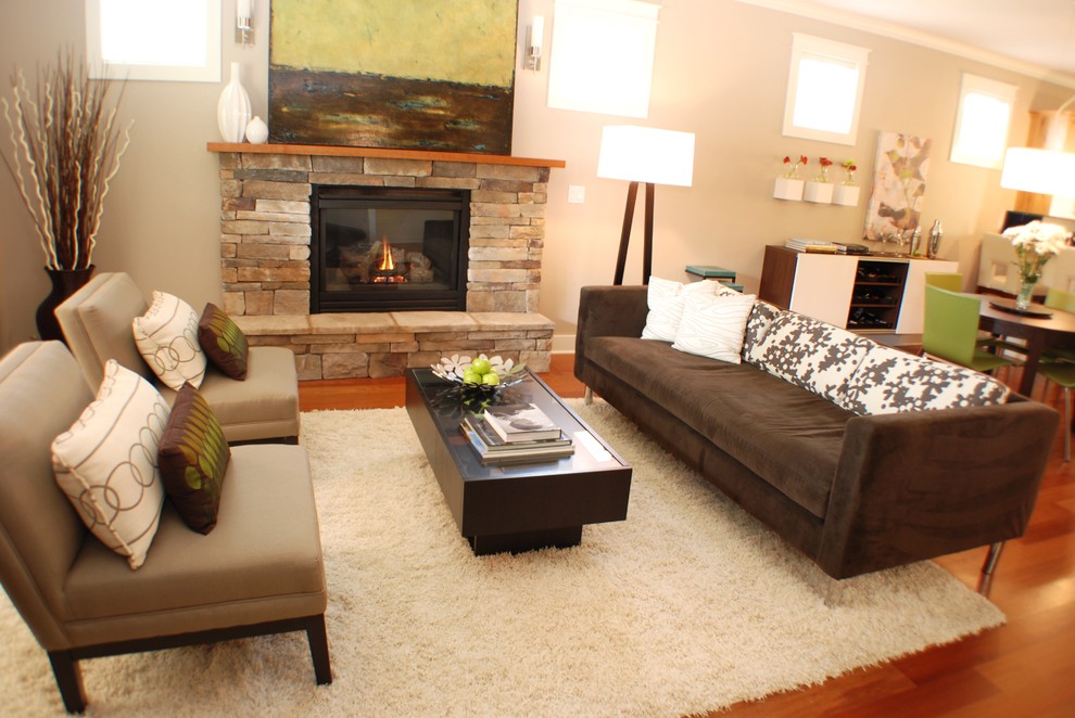 Design ideas for a modern living room in Boise.