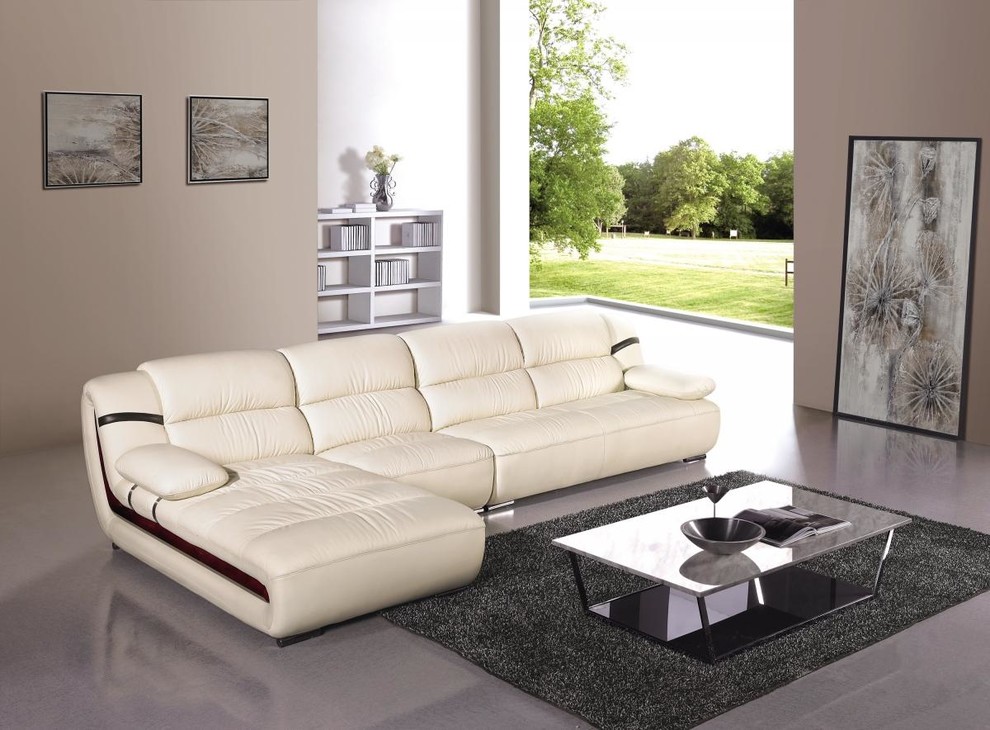 Modern Cream Leather Sectional Sofa With Chaise Living Room Los Angeles By Eurolux Furniture - Cream Sectional Sofa With Chaise Modern Cream Leather Sectional Sofa With Chaise Living Room Los Angeles By Eurolux Furniture - Cream Sectional Sofa With Chaise