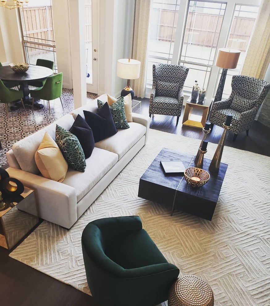 Modern Emerald Green Living Room Living Room Dallas by M. Wilcox