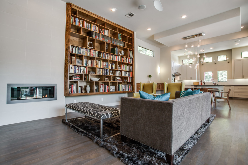 Inspiration for a contemporary living room in Dallas with a reading nook.