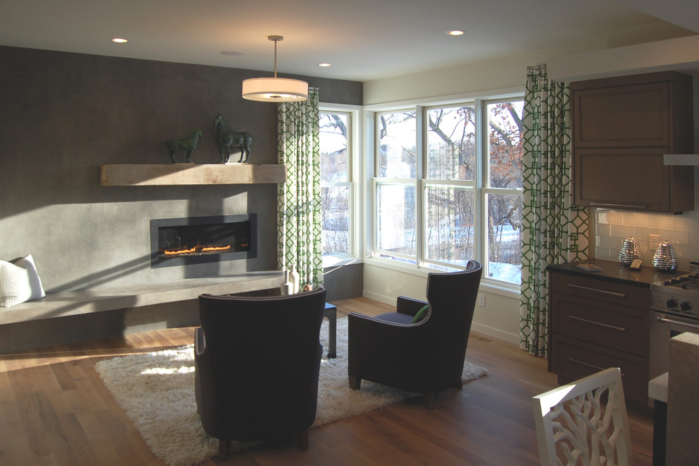 Example of a trendy living room design in Minneapolis