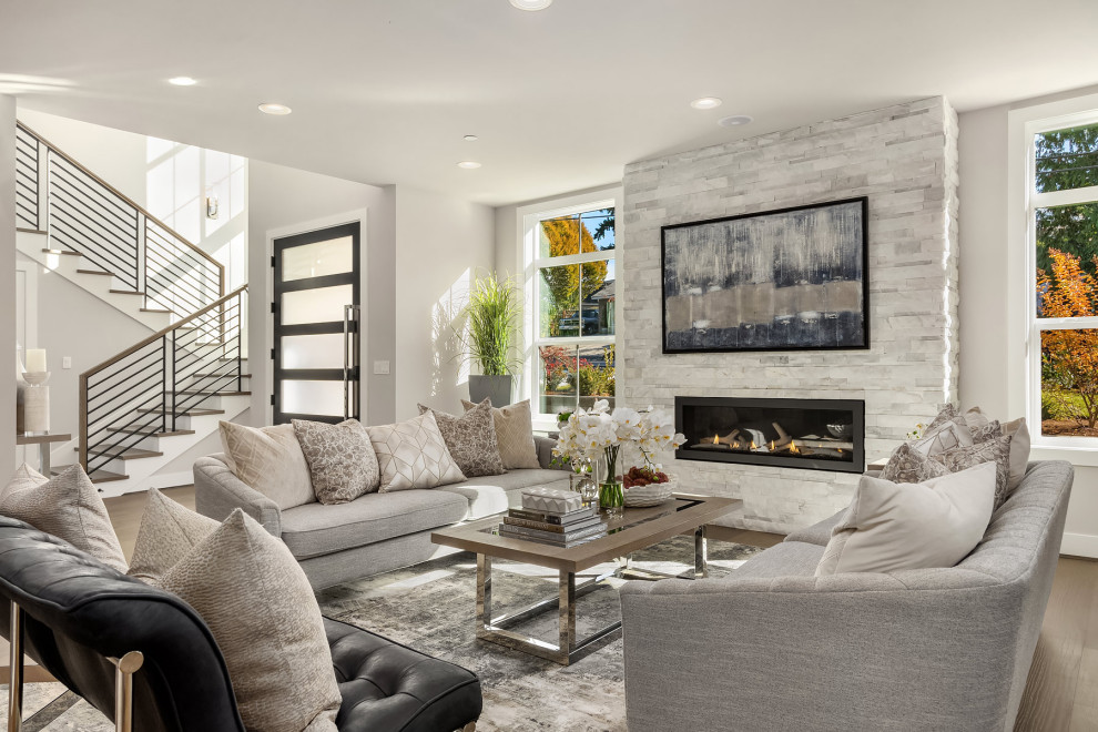 Modern Farmhouse - Transitional - Living Room - Chicago - by ...