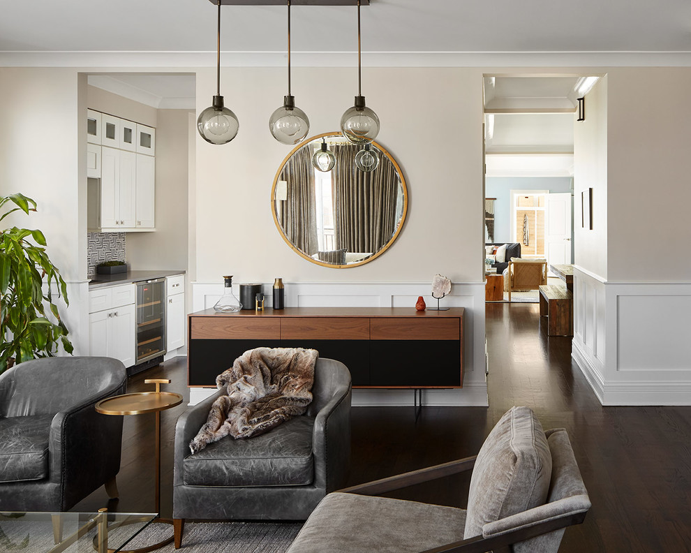 Стильный дизайн: гостиная комната среднего размера в стиле кантри - последний тренд